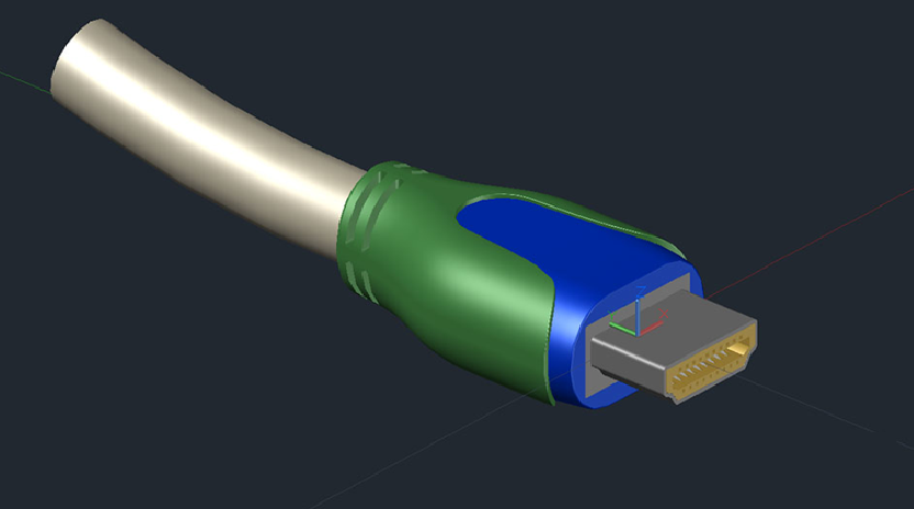 دانلود فایل اتوکد کابل HDMI سه‌بعدی فایل DWG برای نرم‌افزار AutoCAD